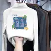 Camiseta de manga comprida com gola alta para meninos De Rong, novo estilo outono/inverno, top moderno para crianças e bebês, adequada para usar no outono