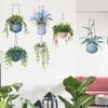 Dropshipping Transfronteiriço Flor em Vaso Planta Aranha Planta Verde Adesivos de Parede Sala de Estar Quarto Escritório Decoração de Parede para Casa Autoadesivo