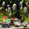 Decoración para Acuario Coral de Silicona Suave Hongo Luminoso de Coral Decoración de Coral Luminoso Decoración para Pecera Set Múltiple