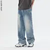 Nuevos Jeans Rectos de Pierna Ancha con Diamantes Calientes de Cielo Estrellado para Hombre Marca Americana de Moda High Street Jeans Elegantes de Alta Gama para Hombre