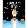 Póster laminado impermeable de astronauta espacial para habitación infantil de Amazon, decoración de pared para guardería, pintura colgante inspiradora en inglés.