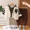 Nuevo atuendo de invierno para niños: conjunto infantil elegante y cálido, que incluye un chaleco con forro de forro polar y una sudadera, perfecto para mantener a los más pequeños abrigados en el clima frío