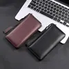 Nova Carteira Masculina 2025 com Padrão de Fibra de Carbono Longa Grande Capacidade Clutch de Negócios Porta-Moedas com Zíper