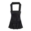 Comercio Exterior al por Mayor Verano Estilo Europeo y Americano Moda para Mujer Sexy Top Corto de Satén de Seda Vestido