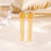 Un Ciervo Plata Esterlina S925 Chapado en Oro Cera de Abejas Pimienta de Sangre Retro Lujo Ligero Geométrico Cuadrado Aretes de Borla Elegantes Aretes de Plata