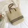 Bolsa de Palha Tecida para Férias na Praia para Mulheres 2026 Nova Coleção Primavera/Verão Bolsa de Ombro Único Bolsa Tote Grande de Balde Bolsa de Palha