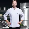Ropa de Trabajo Elástica Gris Etiqueta Hotel Chef Otoño e Invierno Manga Larga Hotel Restaurante Occidental Cantina Cocina Ropa de Trabajo