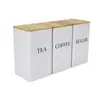 Caja de Almacenamiento de Lata con Tapa de Bambú Caja de Almacenamiento para Utensilios de Cocina Lata para Té Caja para Café Caja para Dulces Empaque Creativo de Almacenamiento