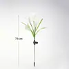 Luces solares de flor de lirio artificial transfronterizas, luces de estaca impermeables para exteriores para césped, jardín y patio, creando una atmósfera ambiental