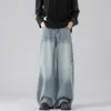 Personalizado/2026 Primavera Novo High Street Tinta Salpicada Pontos Jeans Masculino de Perna Reta Versátil Tamanho Grande Preto