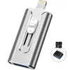 Memoria USB para Teléfono Móvil de Gran Capacidad Adecuada para Apple Memoria USB Android Computadora Universal Empuje-Tire Tres-en-Uno Memoria USB 2t Venta al por Mayor Transfronteriza