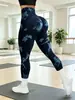 Nuevos pantalones deportivos elásticos tie-dye, pantalones de yoga de alta elasticidad europeos y americanos para levantar glúteos, pantalones versátiles para correr y fitness