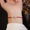 Pulseira de Prata Esterlina S925 com Gelo Triturado e Corda Vermelha, Moeda de Cobre, Contas de Prata, Pulseira de Corda Vermelha, Design para Casal e Melhor Amigo, Alto Padrão