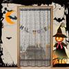 Cortina de Puerta de Encaje de Araña de Halloween Cortina de Puerta Pequeña Decoración Gasa de Malla Set de Encaje Varilla