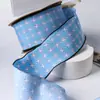 Tecido para impressão de pontos de diamante Cinto Acessórios para sacola de presente DIY Laço infantil para cabelo Estrela Ponto Fita