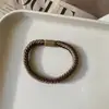 Elásticos de Cabelo de Alta Elasticidade para Mulheres, Faixas de Cabelo Trançadas, Elásticos de Cabelo de Tricô com Bloqueio de Cor Vintage, Atacado Transfronteiriço