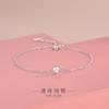 Bajo el árbol baniano pulsera de plata s925 chapada en oro 14k japonesa de un solo diamante de circonita temperamento simple pulsera de diamantes cuadrados una generación de cabello