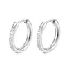 Aretes de Acero de Titanio Dorado con Circonita, Estilo de Lujo Ligero de Nicho de Gama Alta para Mujer, Aros Lisos de Acero Inoxidable para Vacaciones en la Playa