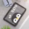 Alfombras absorbentes populares y adorables para baño, alfombras de dibujos animados para uso doméstico, adecuadas para baños, dormitorios y inodoros, con una textura de cachemira sintética