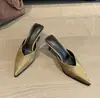 2026 Primer Encuentro Sandalias de Puntera Aguda para Socialité Pantuflas Sexy Slip-On Mocasines de Punta Cerrada Nueva Moda Primavera con Tacones de Aguja