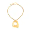 Collar Colgante Anillo Punk Espiral Transfronterizo Europeo y Americano Joyería, Collar Geométrico Grueso de Hilo Personalizado Estilo Exagerado para Mujeres