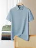 Camisa polo sin costuras para hombre de nailon-spandex, seda de hielo, manga corta, ligera, camisa de aire acondicionado, polo con cuello, uniforme de equipo para hombre, ropa de trabajo, hecho a medida