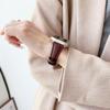 Pulseira de Couro Granulado para Relógio Compatível com Apple S10 S11 Samsung Huawei Gt6 Fit4 18 20 22mm