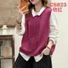 Chaleco de Punto de Algodón de Color Sólido Artístico Vintage para Mujer 2026 Primavera Nuevo Chaleco Suéter sin Mangas