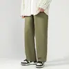 Calça Reta Nova Primavera e Outono Versão Coreana Masculina Cor Sólida Simples Esportiva Fitness Casual Mesma Roupa de Celebridade da Internet Tendência