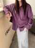 Otoño e Invierno Súper Retro Estilo Japonés Pana Algodón Puro Camisa Básica Top Elegante Suave de Manga Larga para Mujer Zh