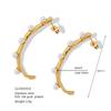 Pendientes de perlas retro transfronterizos europeos y americanos para mujer, de acero de titanio y oro de 18 quilates, con diseño geométrico y circonitas, pendientes creativos.