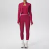 Colete à Prova de Choque em Forma de I Jaqueta Esportiva Curta com Zíper Calça de Yoga Justa de Cintura Alta Amiga da Pele Conjunto de Yoga Fitness para Mulheres