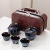 Juego de té de viaje portátil Traje Taza Express una tetera tres tazas exterior kung fu tetera de cerámica regalo de negocios venta al por mayor
