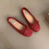 Zapatos de ballet con cabeza redonda y lazo francés, zapatos de hada, zapatos planos y suaves para noche, nuevos zapatos pequeños individuales de verano para damas