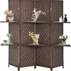 Biombo Plegable Tejido Bambú Tejido Hecho a Mano Divisor de Sala de Estar Biombo Plegable de Entrada Interior Estilo Antiguo Pantalla Móvil Libremente No