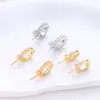 Soporte de colgante de perla de circonio chapado en cobre y oro directo de fábrica, adecuado para incrustar ámbar, jade, etc., accesorio de colgante universal