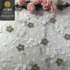 Fornecimento direto da fábrica tecido de renda bordado tridimensional flor flutuante renda dourada e prateada acessórios para saia completa de roupas infantis