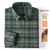 Camisa de franela a cuadros de alta gama, talla grande transfronteriza para hombre, casual, manga larga, abrigo para primavera y otoño de Amazon, camisa para hombre