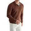 Popular Europeu Tamanho Grande Camisa Polo Gola Lapela Decote V Malha Masculina Estilo Old Money Primavera e Outono Atacado de Fábrica