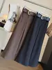 Calça de alfaiataria da moda, cintura alta, elástica, que não gruda na pele, levemente flare para mulheres, novo estilo outono, com calças compridas casuais de corte reto, perna larga, drapeadas e ajustadas.