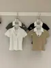 Wgwe10199 Roupas Femininas Shisanxing de Guangzhou Verão 2026 Novo Top Camiseta Manga Curta Color Block Gola V Falso Duas Peças