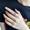 Anillo de plata esterlina S925 transfronterizo para mujer con circonitas de color gypsophila de una sola fila de diamantes, anillo de mujer apilado, anillo de dedo simple de comercio exterior.