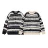 North Boundary Marca de Moda Americana para Hombre 2025 Otoño/Invierno Nuevo Suéter Rayado de Bloques de Color Punto de Cuello Redondo Jersey Superior