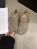 Sapatos Birkenstock Planos Retrô de Couro Genuíno com Pelúcia Sapatilhas Sapatos Femininos 2023 Nova Moda Outono e Inverno Sapatos Birkenstock