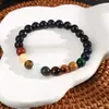 Amazon Export Más Vendido 8mm Piedra Natural Piedra de Colores Pulsera de Cuentas para Yoga Ojo de Tigre Piedra Volcánica Pino Azul
