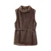 Atacado Aliexpress Roupa Europeia e Americana Transfronteiriça Moda Casual Outono 2025 Top de Gola Alta Sem Mangas com Cinto