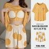 Pijama Feminina Verão Manga Curta Doce Estilo Coreano Desenho Animado Estudante Casual Solta Tamanho Grande Dormitório Roupa de Casa com Bojo