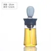 Brocha de Aceite de Silicona para Uso en Cocina, Botella de Aceite de Vidrio Integrada, Brocha de Aceite para Barbacoa y Freidora de Aire, Botella Medidora de Aceite