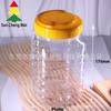 Botella de plástico con tapa de 1,5 L, botella de plástico para alimentos, lata de plástico cuadrada, lata sellada, fabricante de latas de plástico transparente