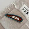 Presilha de Cabelo Estampada de Leopardo com Borda Azul, Presilha Lateral Geométrica Irregular para Mulheres, Acessório de Cabelo de Luxo para a Parte de Trás da Cabeça